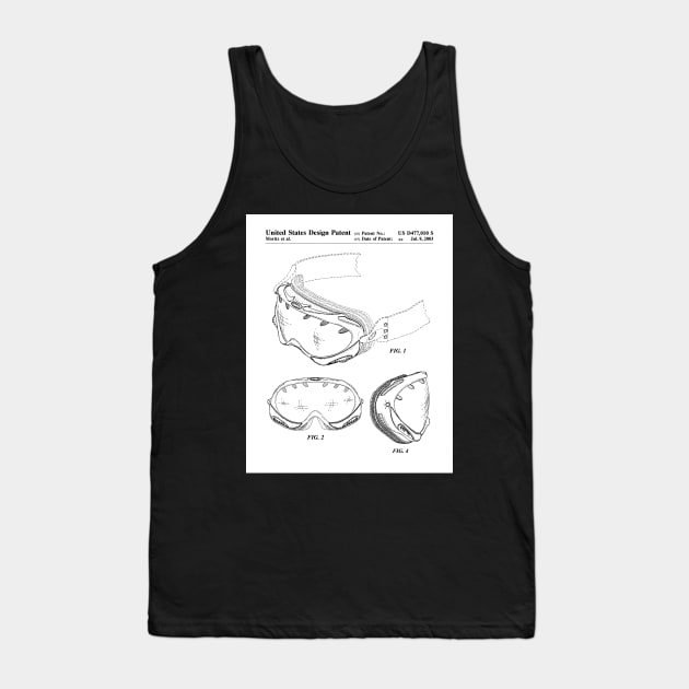 Ski Mask Patent - Ski Instructor Ski Fan Art - White Tank Top by patentpress